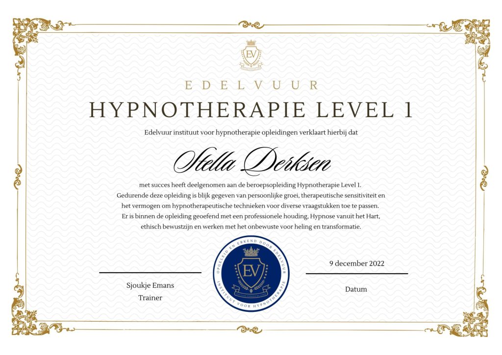 Edelvuur original Level 1 Certificaat A3 1