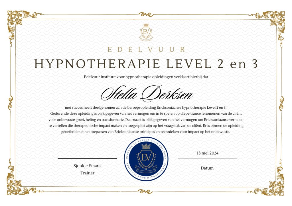 Kopie van Edelvuur original Level 1 Certificaat A3